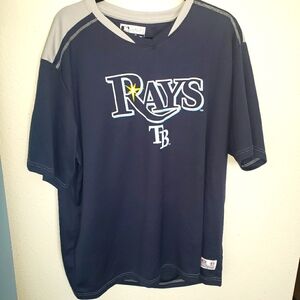 Tampa Bay Rays Logo Short Sleeve Shirt Sweat Wicking Material Men's Sz 2XL